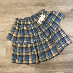 NWT Tea Collection Tiered plaid skirt